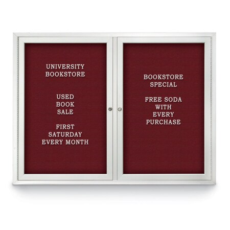 United Visual Products Indoor Enclosed Combo Board, 42"x32", Bronze Frame/Blue & Medium Grey UVCB4232BZ-BLUE-MEDGRY